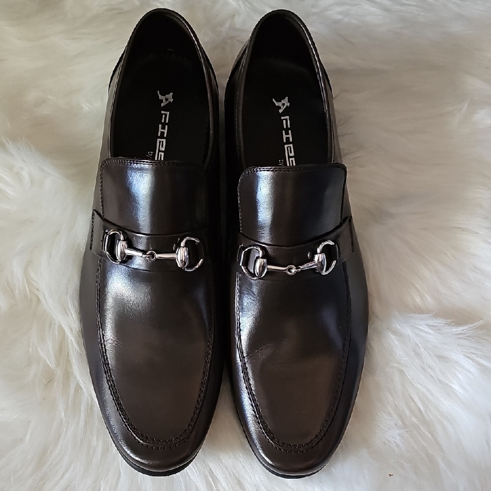 Fiesso By Aurelio Garcia Men's Brown Loafers with Silver Accent